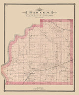 1886 Map of Harlem Township Winnebago County Illinois