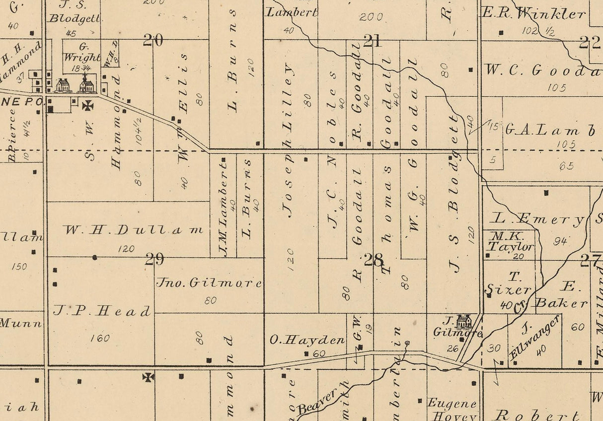 1886 Map of Leroy Township Boone County Illinois