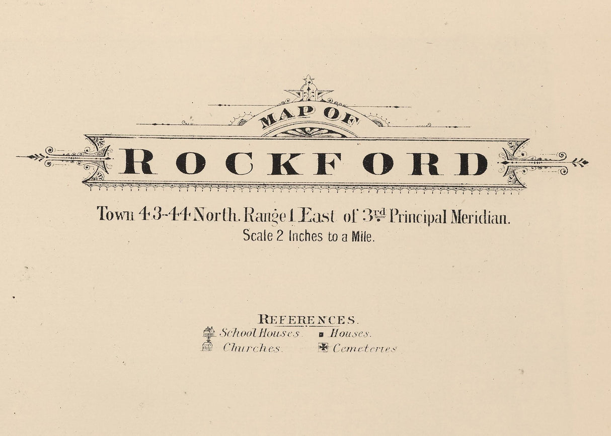 1886 Map of Rockford Township Winnebago County Illinois