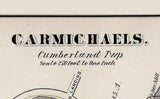 1876 Map of Carmichaels Greene County Pennsylvania