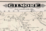 1876 Map of Gilmore Township Greene County Pennsylvania Rogersville Graysville