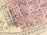 1876 Map of Greensboro Greene County Pennsylvania