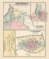 1876 Map of Taylortown Greene County Pennsylvania Clarksville