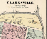 1876 Map of Taylortown Greene County Pennsylvania Clarksville