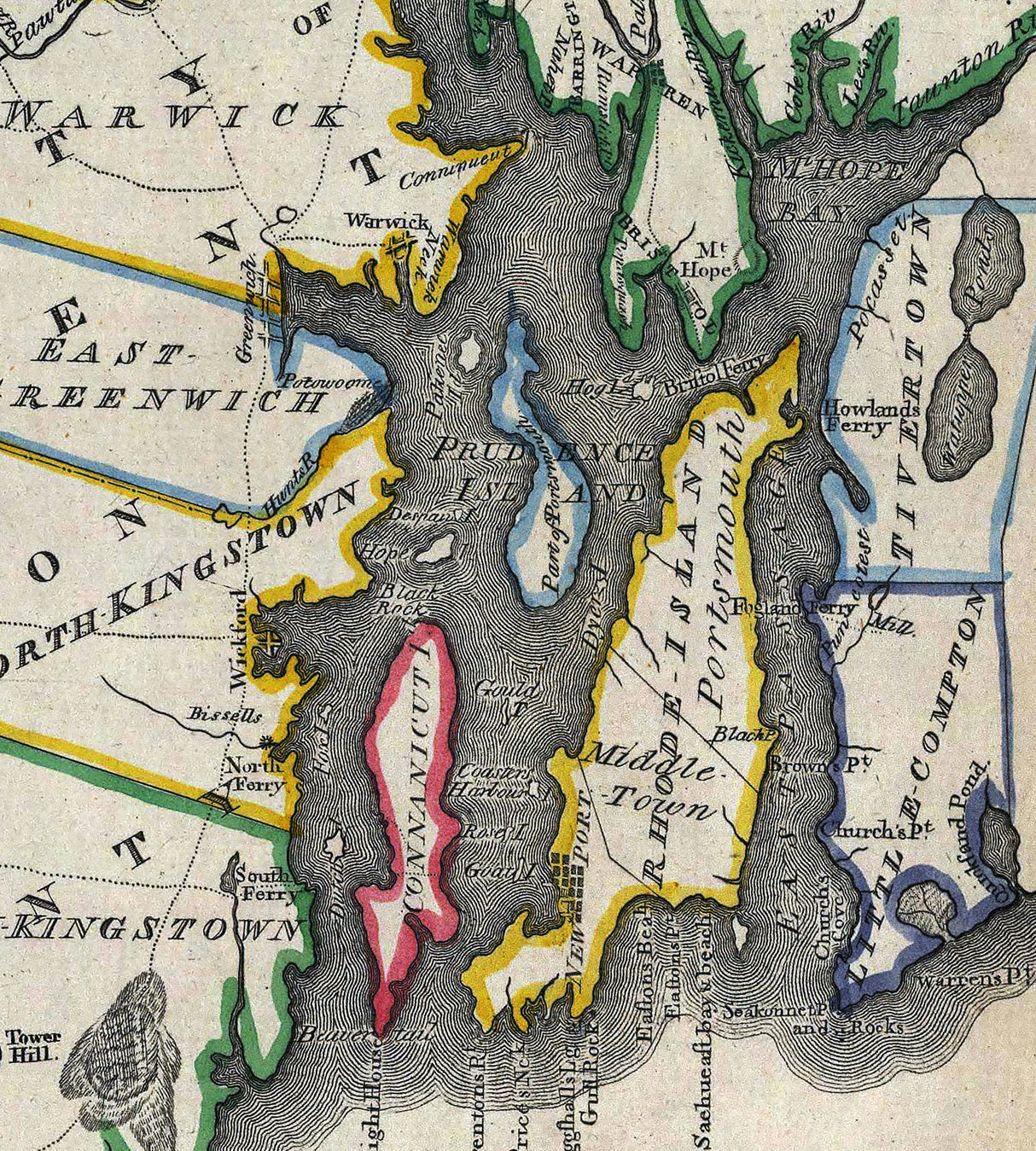 1814 Map of Rhode Island