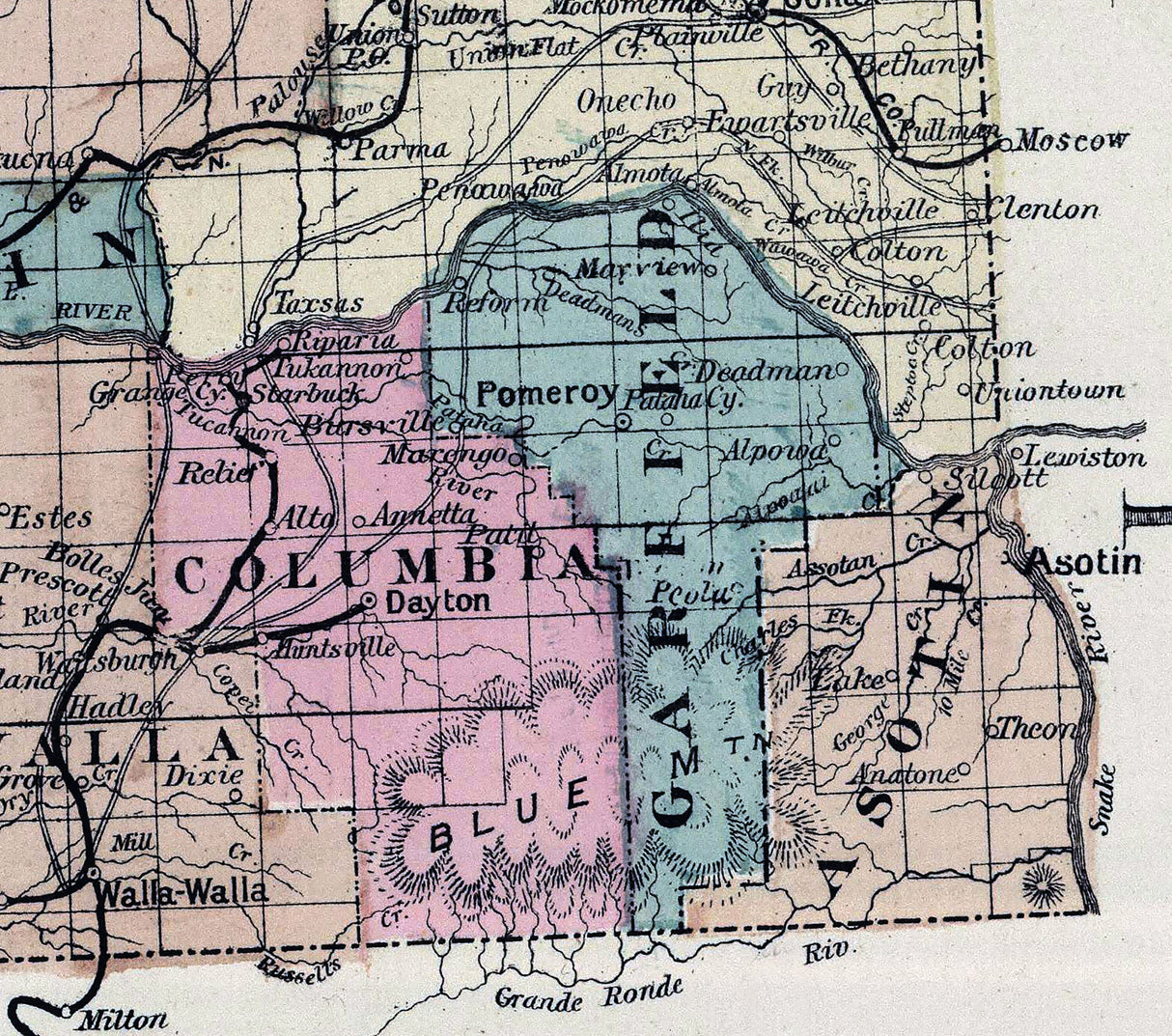 1883 Map of Washington State Territory