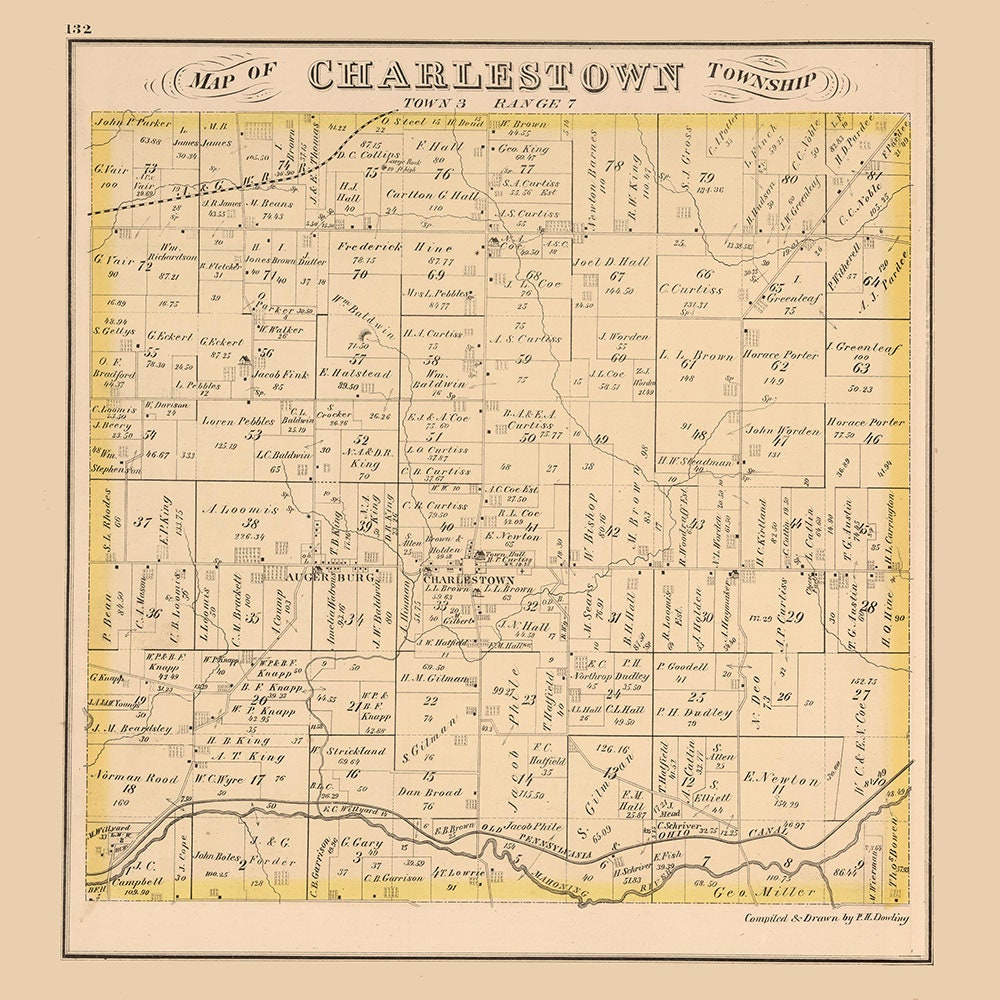 1874 Map of Charlestown Township Portage County Ohio