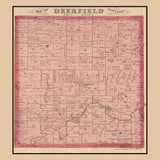 1874 Map of Deerfield Township Portage County Ohio