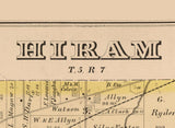 1874 Map of Hiram Township Portage County Ohio