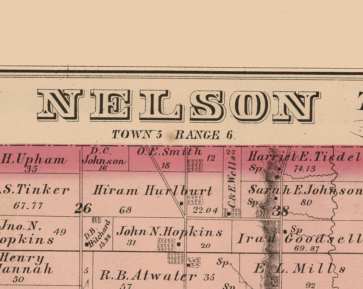 1874 Map of Nelson Township Portage County Ohio