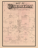 1874 Map of Palmyra Portage County Ohio