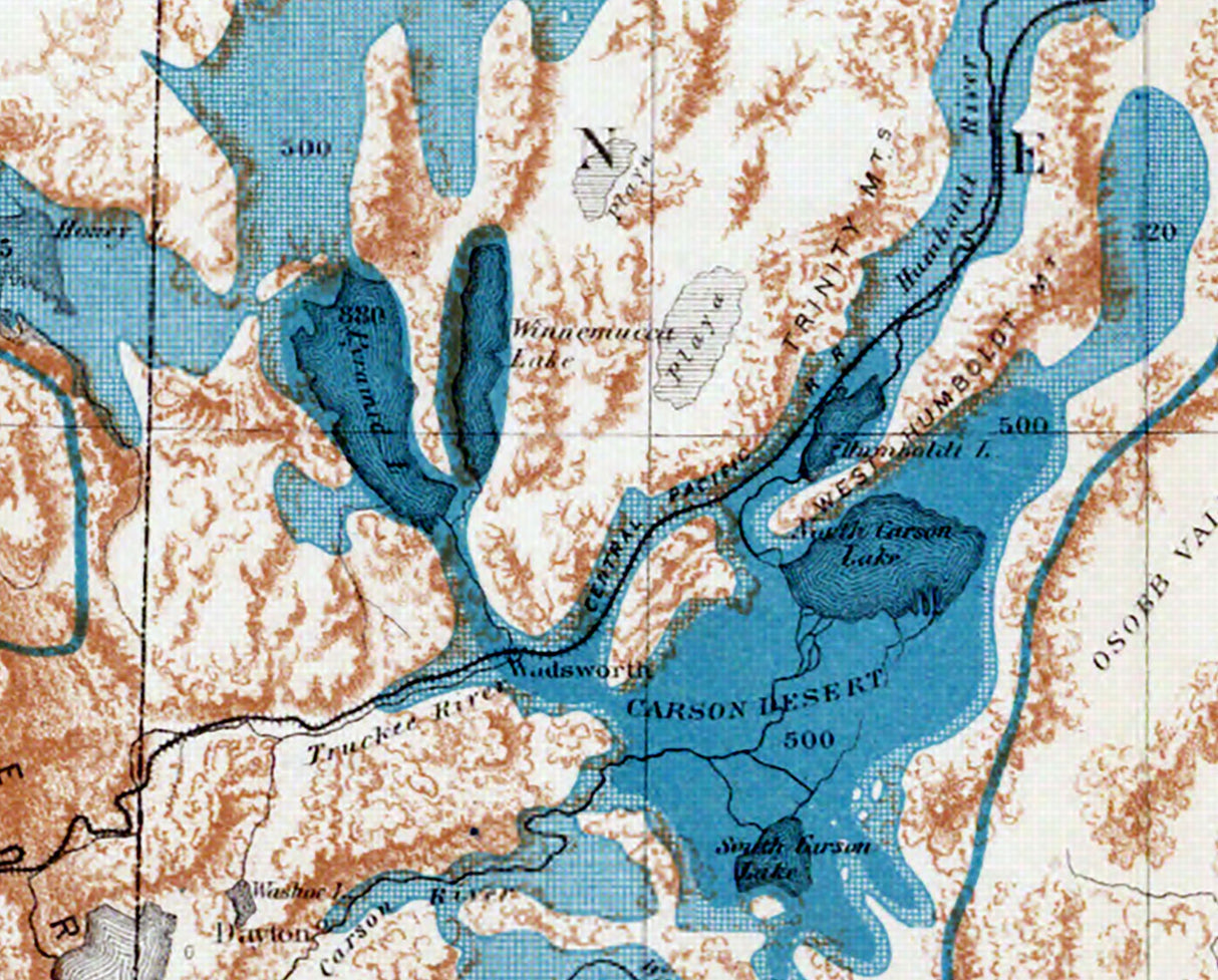 1881 Map of Lake Lahontan Nevada