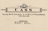 1885 Map of Cass Township Cedar County Iowa