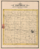 1885 Map of Fremont Township Cedar County Iowa