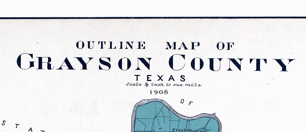 1908 Map of Grayson County Texas