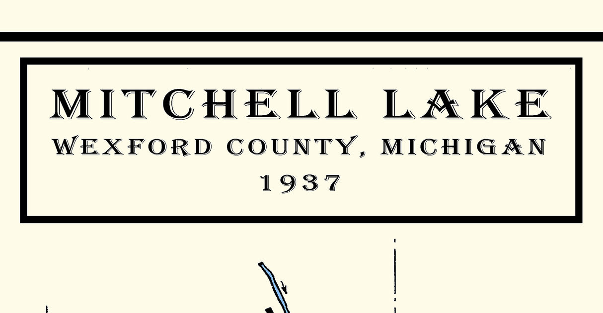 1937 Map of Mitchell Lake Wexford County Michigan