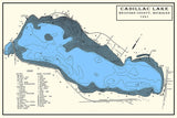 1941 Map of Cadillac Lake Wexford County Michigan