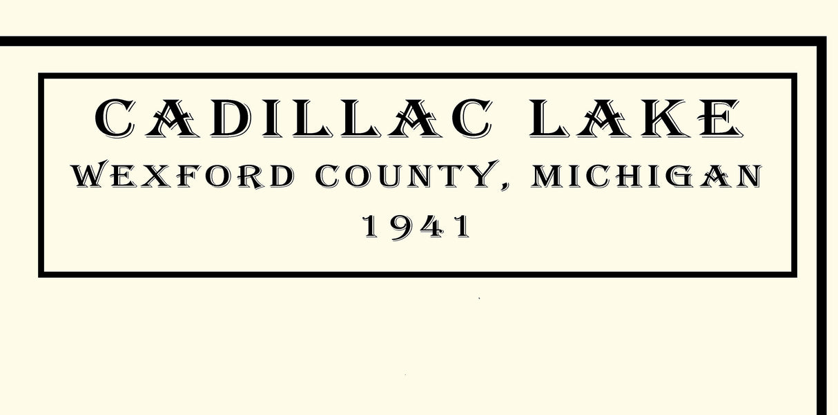 1941 Map of Cadillac Lake Wexford County Michigan