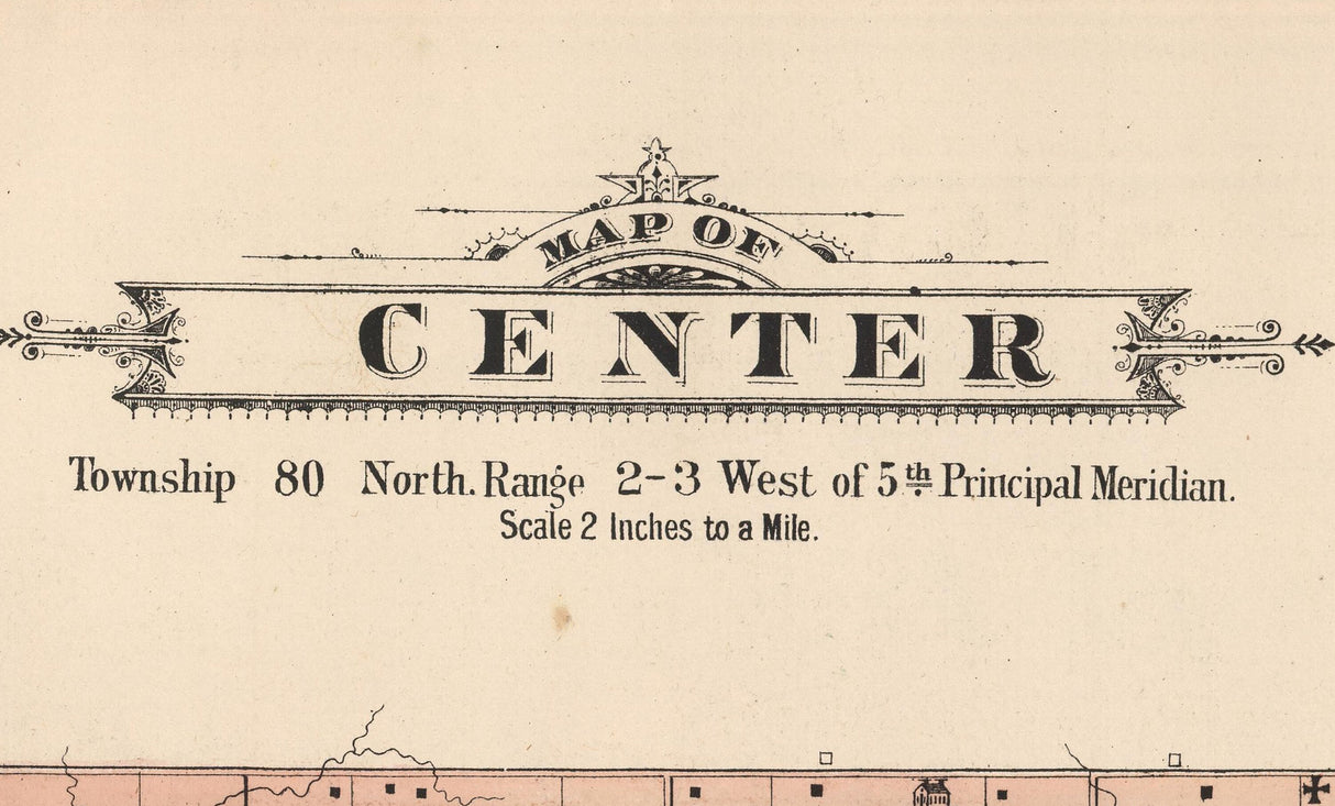 1885 Map of Center Township Cedar County Iowa