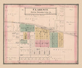 1885 Map of Clarence Cedar County Iowa