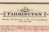 1885 Map of Farmington Township Cedar County Iowa