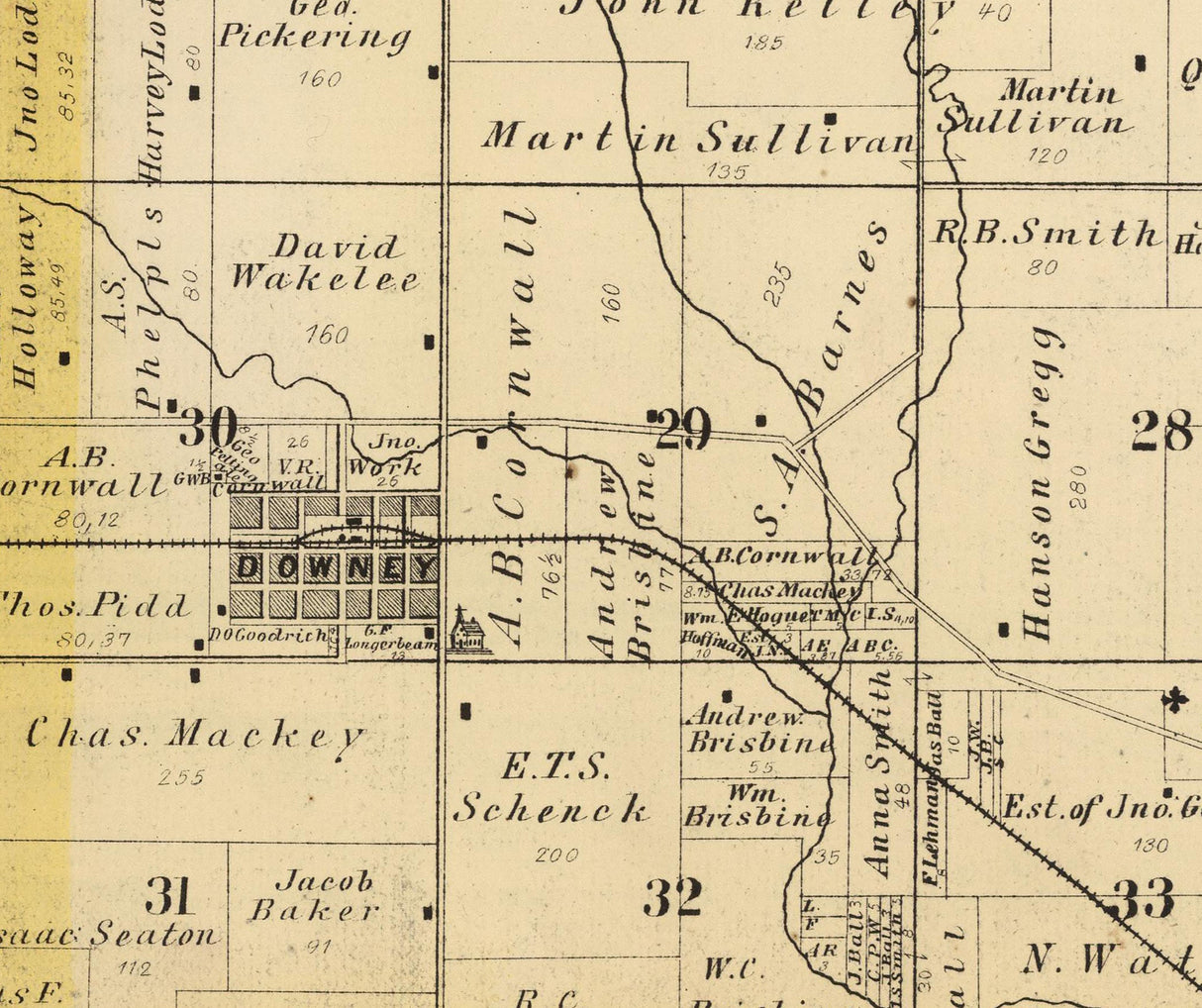 1885 Map of Springdale Township Cedar County Iowa