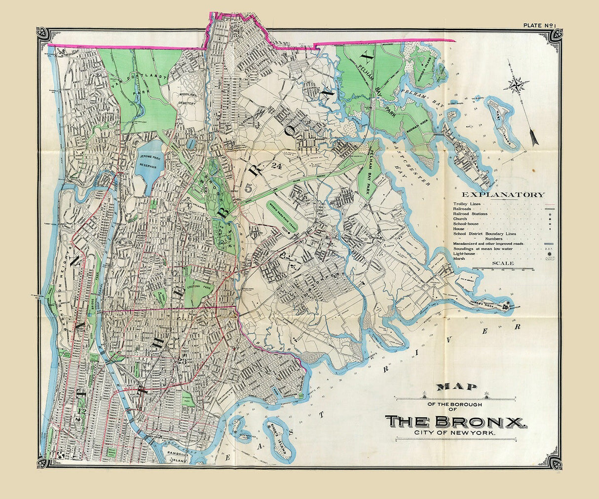 1900 Map of The Bronx New York