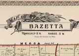 1899 Map of Bazetta Township Trumbull County Ohio