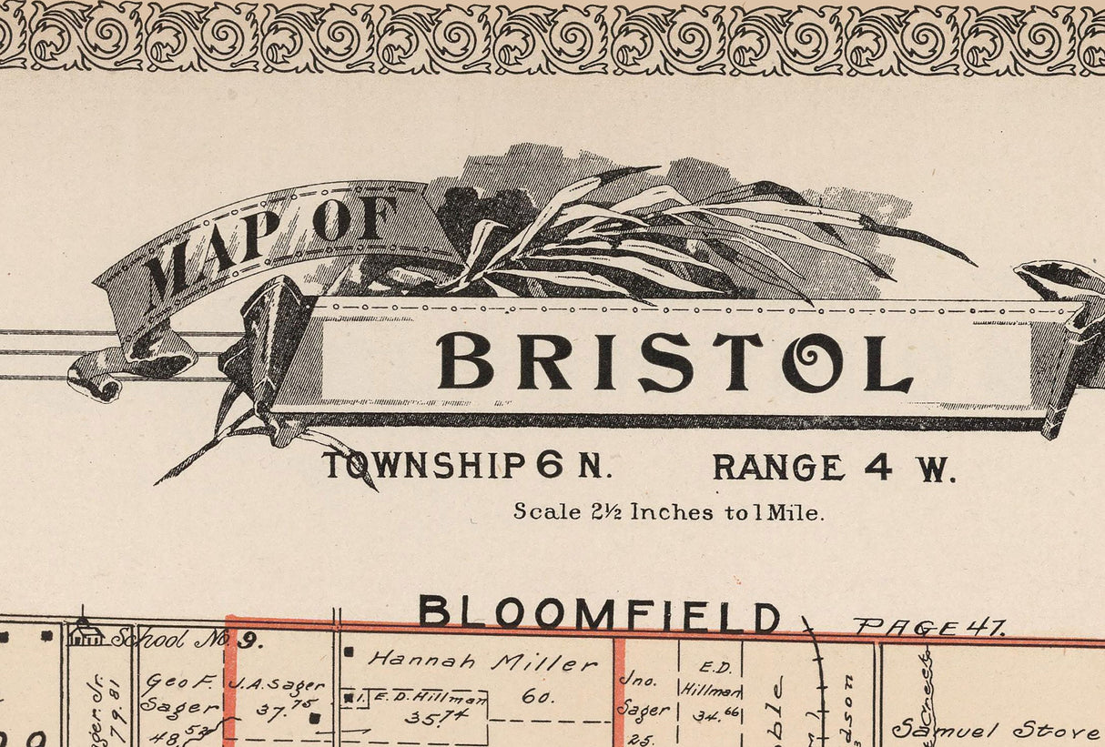 1899 Map of Bristol Township Trumbull County Ohio