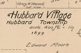1899 Map of Hubbard Village Trumbull County Ohio