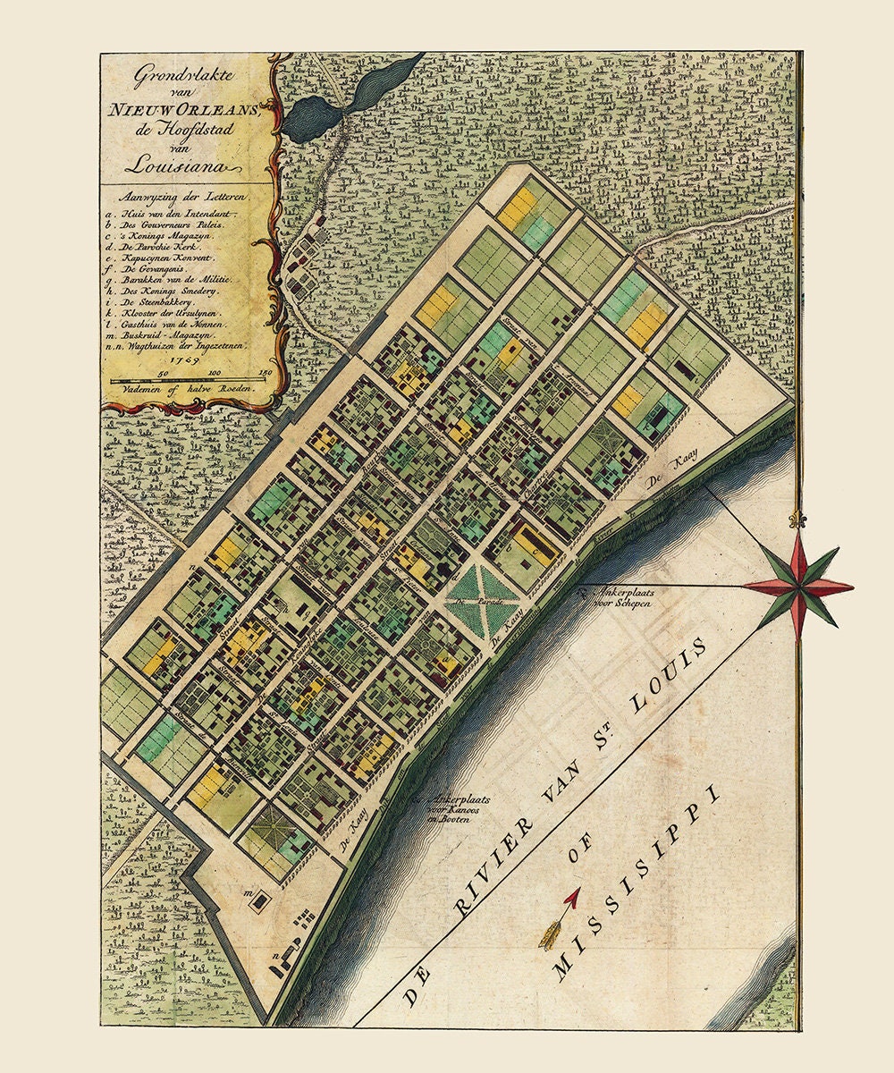1769 Map of New Orleans Louisiana