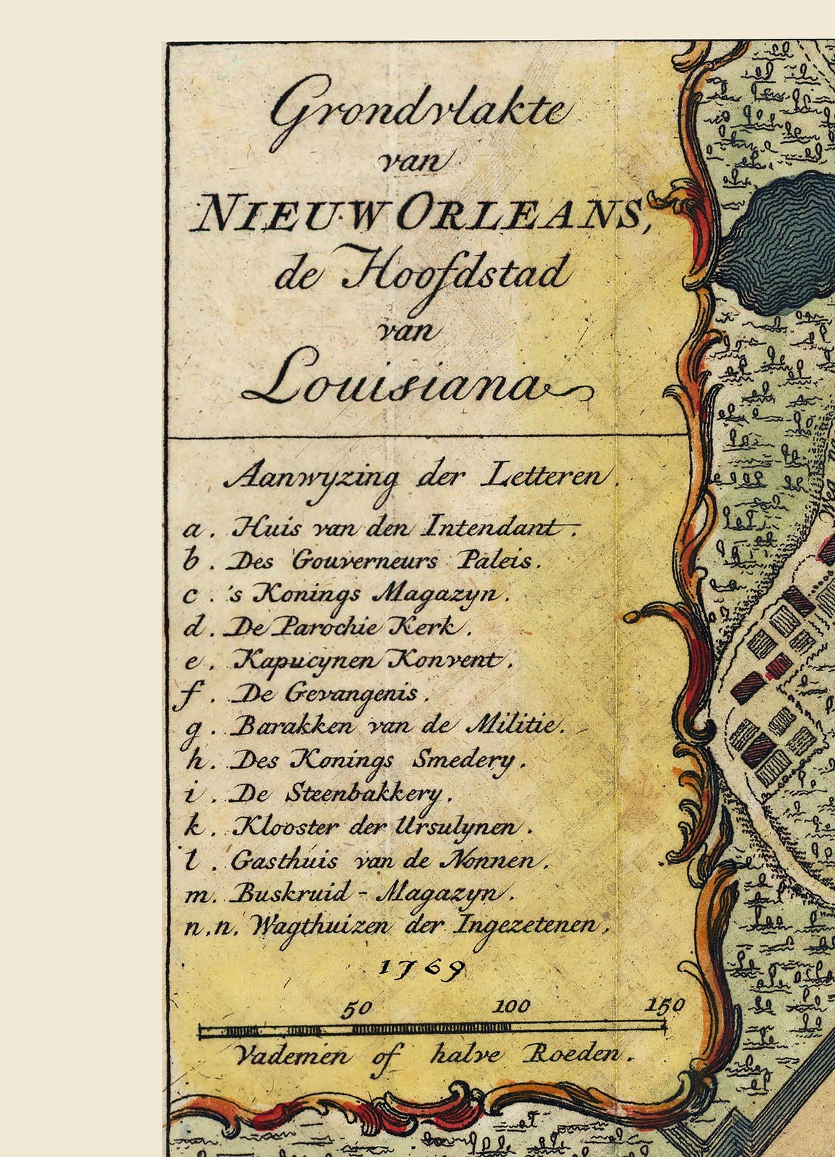 1769 Map of New Orleans Louisiana