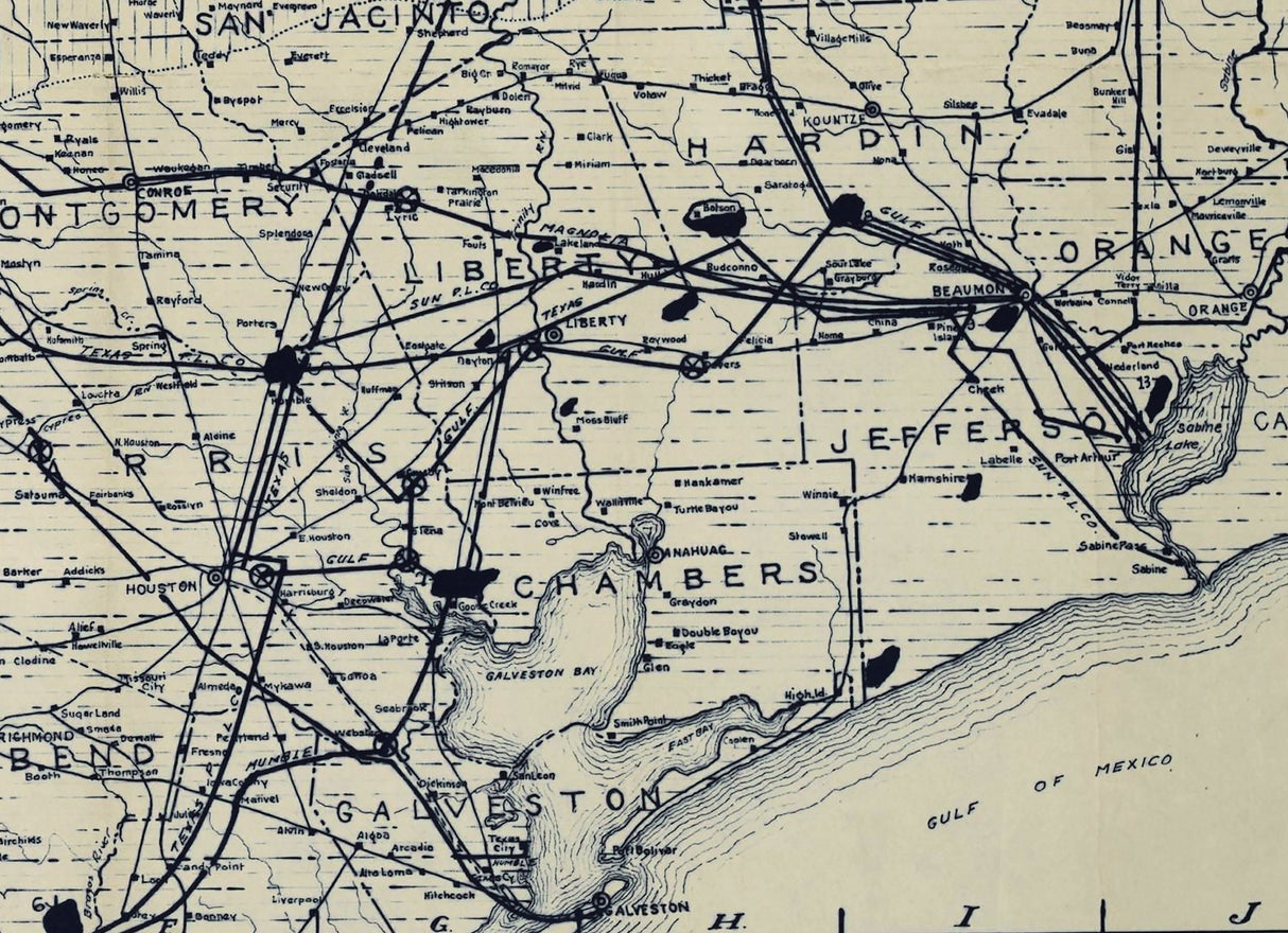 1921 Map of East Texas Geology and Oil Fields