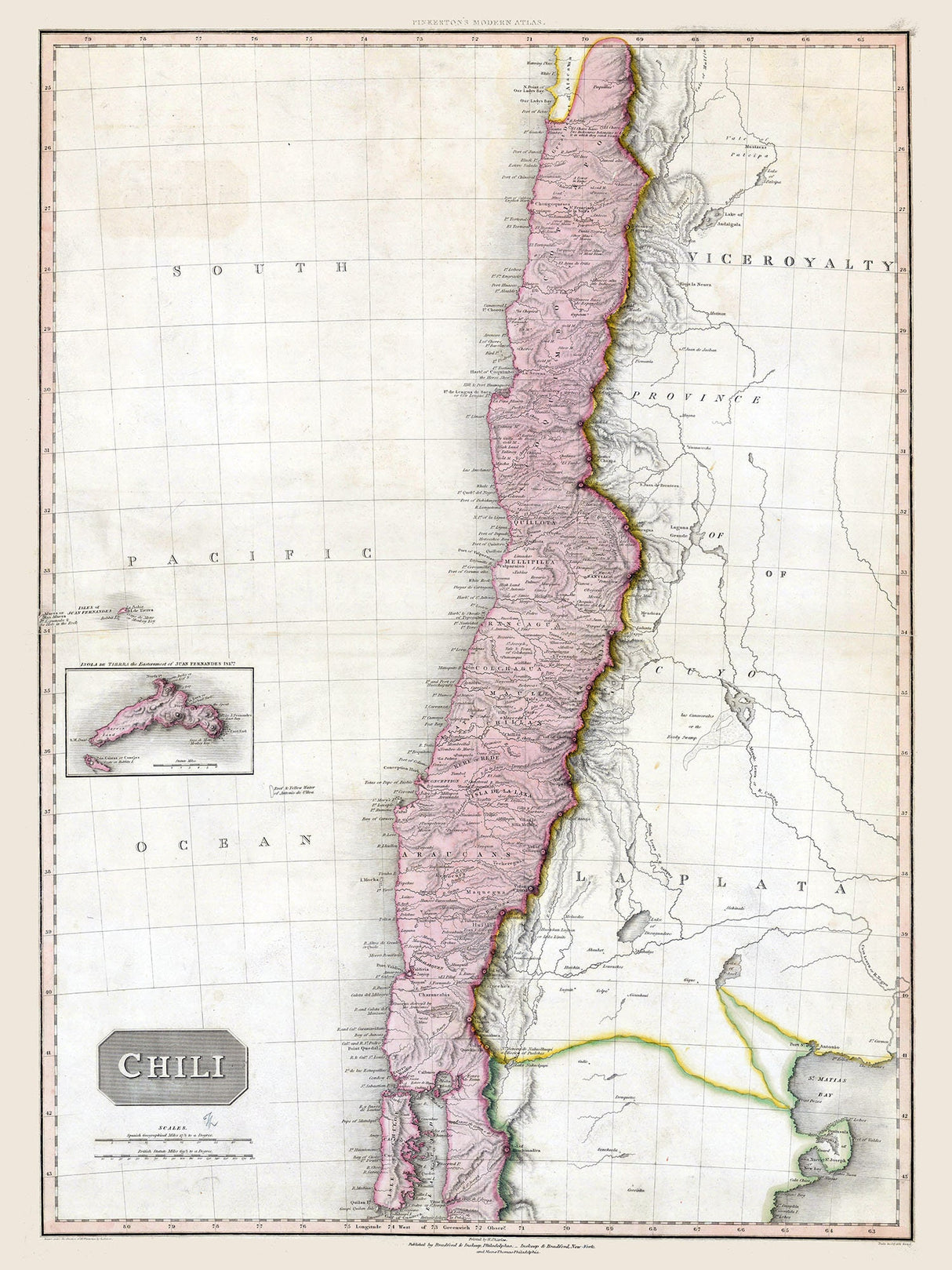 1816 Map of Chili