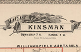 1899 Map of Kinsman Township Trumbull County Ohio