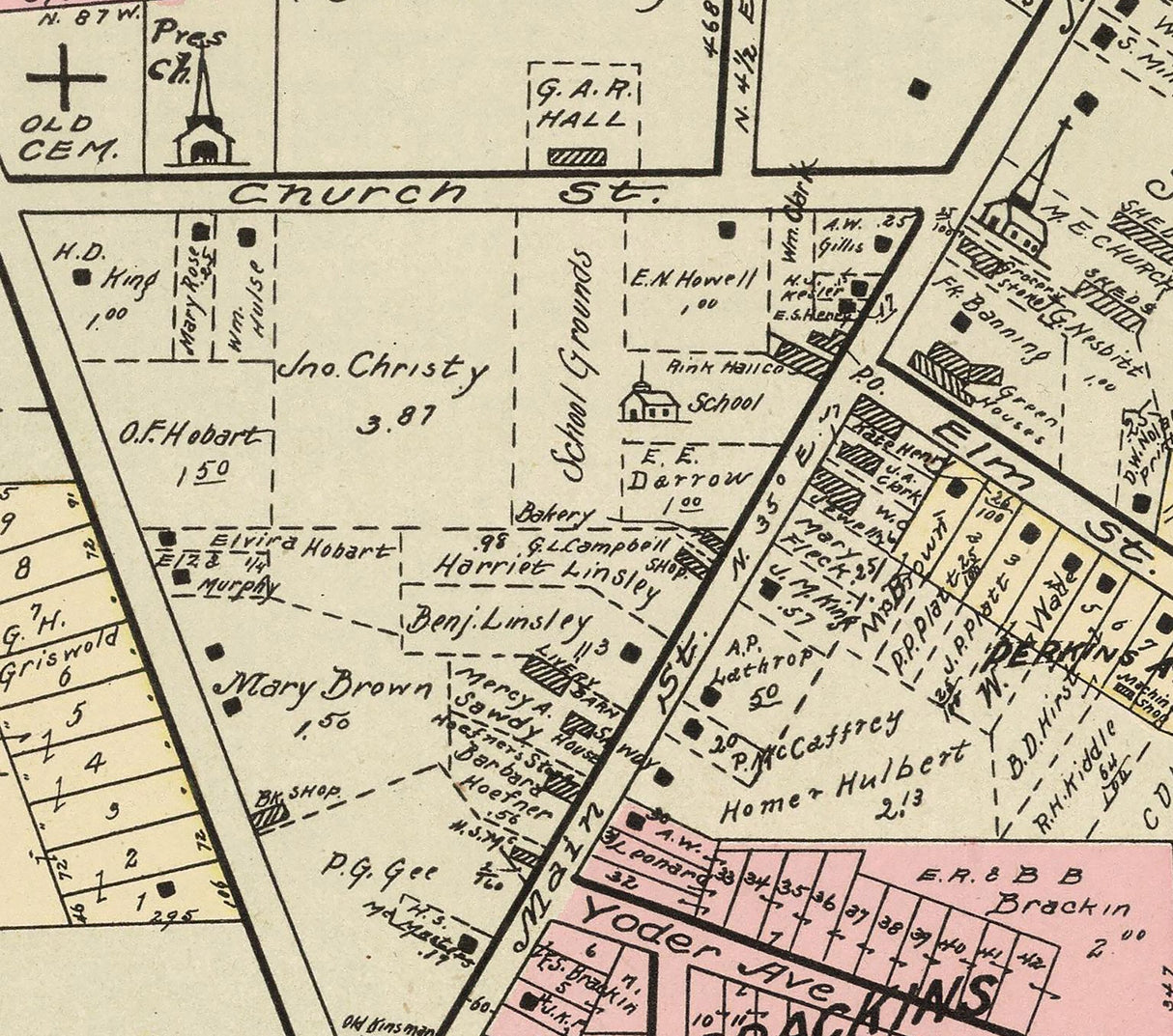 1899 Map of Kinsman Trumbull County Ohio