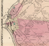 1873 Map of City of Lewiston Androscoggin County Maine