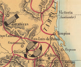 1844 Map of North and Central America Countries