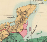 1844 Map of North and Central America Countries