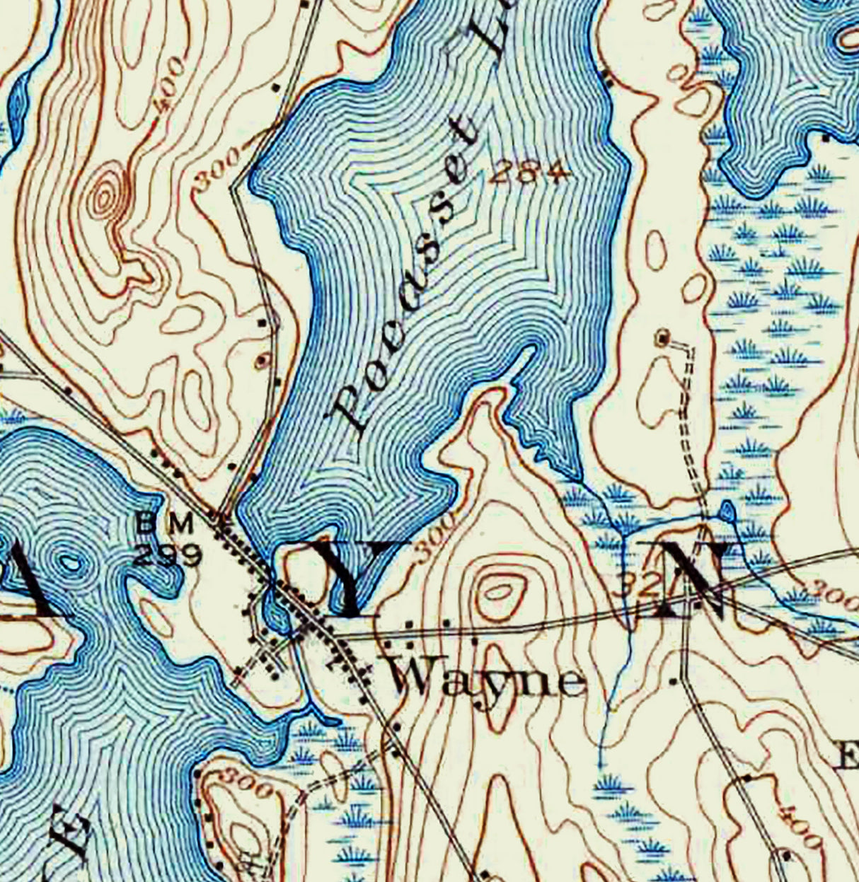 1912 Map of Lake Androscoggin Maine