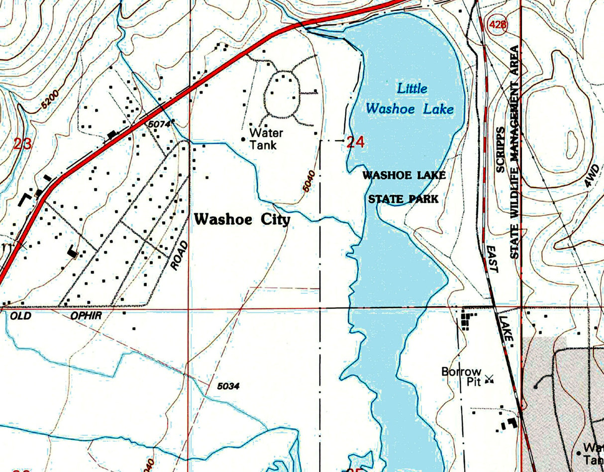 1994 Map of Washoe Lake Nevada