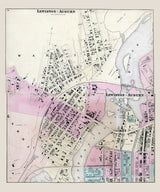 1873 Map of Lewiston and Auburn Maine