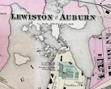 1873 Map of Lewiston and Auburn Maine