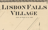 1873 Map of Lisbon Falls Village Maine