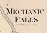 1873 Map of Mechanic Falls Androscoggin County Maine