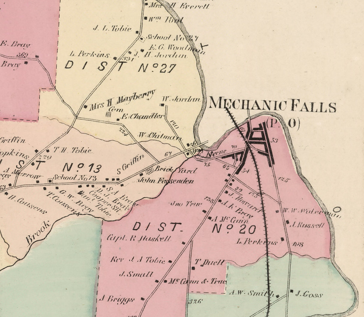 1873 Map of Poland Township Androscoggin County Maine