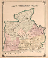 1875 Map of Chester Township Delaware County Pennsylvania