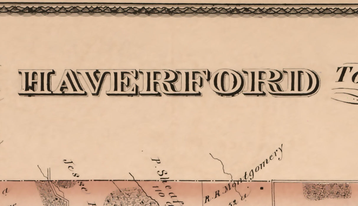 1875 Map of Haverford Township Delaware County Pennsylvania