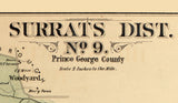 1879 Map of Surrats District Montgomery County Maryland
