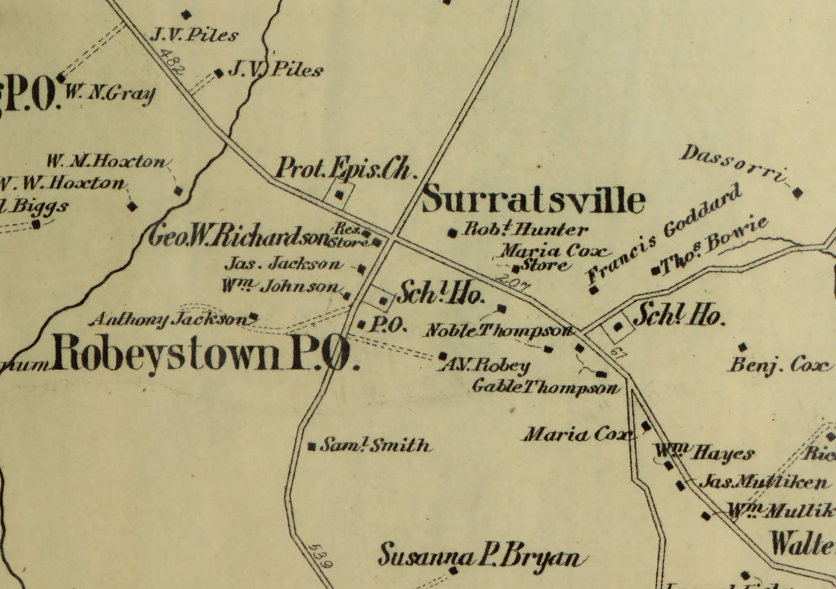 1879 Map of Surrats District Montgomery County Maryland